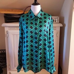 NWT Emerald Green and Black Blouse!